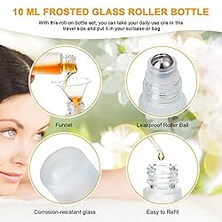 10 Piece Frosted Glass Roller Bottle Bulk with