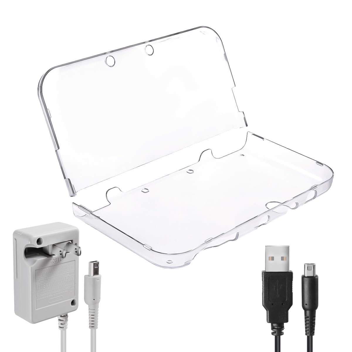 3DS Charger Power Adapter & USB Charger Cable & New 3DS XL Case Kit - OEM Original Replacement Power Supply Home Travel Portable Charging Accessories for New 3DS XL LL