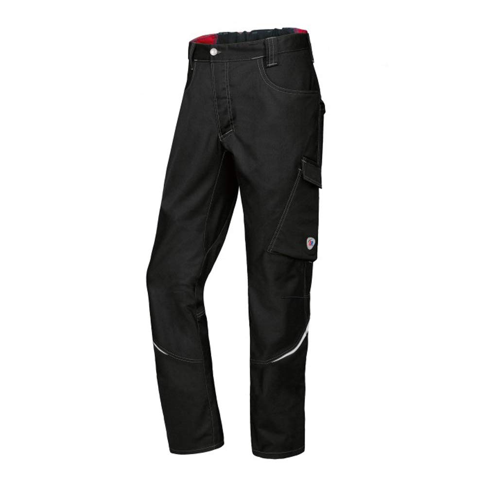 BP 1960-570-0032-33s Fabric Blend with Stretch Work Trousers for Men, Slim Silhouette with High Waist at Back, 65% Polyester/35% Cotton, Black, 33S Size