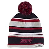 Genuine Subaru STI Cuffed Beanie W/POM Hat Impreza STI WRX Racing Ski Snow Cap