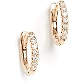 Zoe Chicco Women's 14k Extra Small Pave Diamond Hinge Huggie Hoops