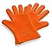 Chef's Star Cooking Gloves Germ & Heat Resistant, Sure Grip Silicone, BBQ Safe, Waterproof, Dishwasher Safe (Orange)