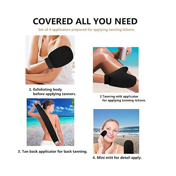 YVOIER-Self-Tanning-Mitt-Applicator-Kit-4-in-1-Self-Applicator-Set-with-Exfoliating-GloveTan-Mitt-ApplicatorTanning-Back-Lotion-Applicators-for-Your-BackFace-Mitt-for-Tanning-Lotion-Streak-Free-Tan YVOIER Self Tanning Mitt Applicator Kit 4 in 1 Self Applicator Set with Exfoliating Glove,Tan Mitt Applicator,Tanning…