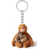 ROYNRAU Acrylic Punch Monkey Keychain, Protect Monkey Key Chain Cute Monkeys Hugging Animals Keychains for Backpack Car Keys