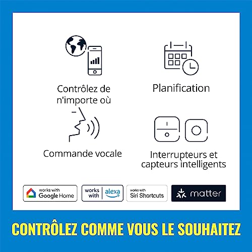 , Kit de démarrage Space Sense, 3 ampoules Wi-Fi Nuances de blanc E27 équivalent 60W, fonctionne avec Alexa, Google Assistant