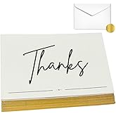 Thank You Cards with Gold Foil Edge, 30 Pack, 5x3.5 Inches - White Cards with Envelopes and Sealing Stickers, Unisex, Wedding Thank You Notes Baby Shower Bridal Shower Small Business Graduation