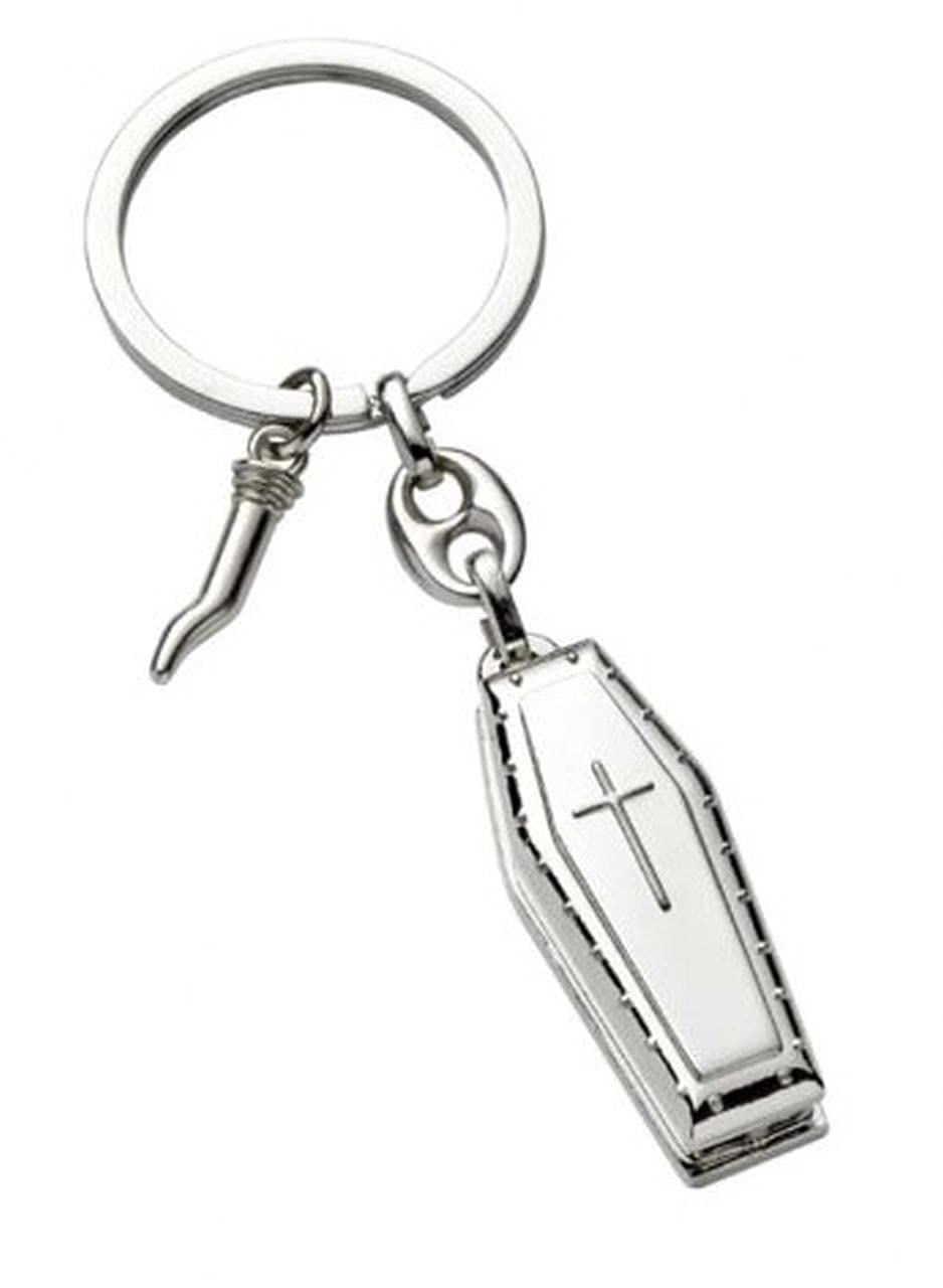 Ten Funeral coffin keychain, coffin, good luck horn cod.EL7531 cm 10x3,5x1h by Varotto & Co.