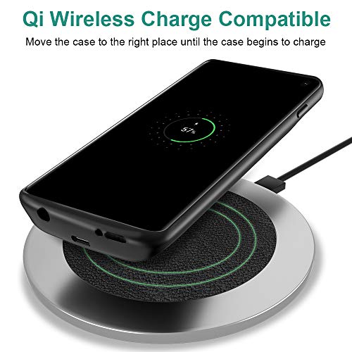 [Upgraded] Samsung Galaxy S10 Battery Case Qi Wireless Charging Compatible, Newdery 4700mAh Slim Rechargeable Extended External Charger Case Compatible Samsung Galaxy S10 (2019)-(6.1" Black)