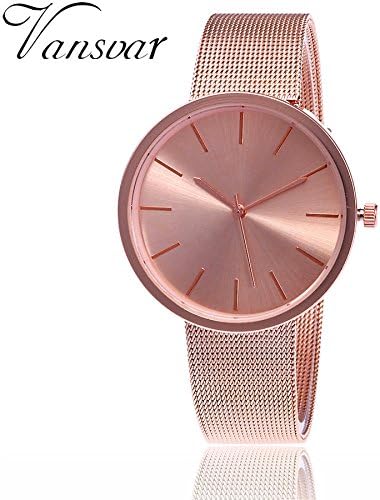 Ladies Stainless Steel Watches Kimdera vansvar Casual Quartz Stainless Steel Band Newv Strap Watch Analog Wrist Watch Ladies Dress Watches Popular Costume Gifts