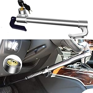 Turnart Car Steering Wheel Lock, Universal Anti-Theft Retractable Wheel Steering Lock Device Zelfverdediging met 3…