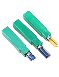WCIC cortador de fresado de madera, juego de 3 piezas juego de 1 4 de diámetro vástago con patrón de corte de descarga de rodamientos AE