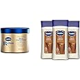 Vaseline Radiant X Deep Nourishment Body Cream 100% Pure Shea Butter & Intensive Care Cocoa Radiant For Glowing Skin 3 Count Body Gel Oil Body Oil Made with 100% Pure