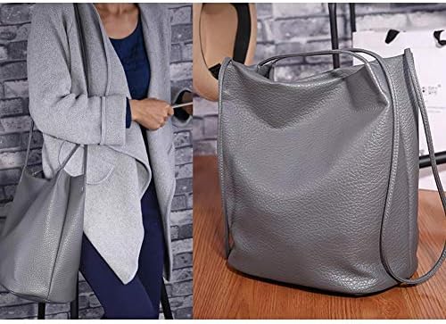 Bucket Bag Shoulder Tote Bucket Bag Solid Color Soft PU Leather Large Capacity Casual Shoulder Tote Bucket Bag Simple in Design Ladies Cross-Body Bag