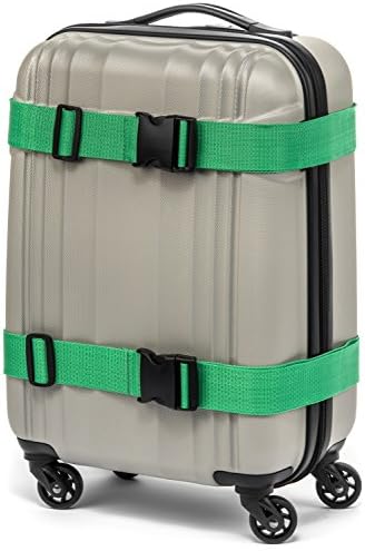 Premium Bright Colored Extra Long Luggage Straps, 2 Pk For The Price Of 1! (Green (2pk))
