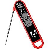 Instant Read Digital Meat Thermometer for Cooking and Grill | Foldable Probe, LCD Display, &deg;C/&deg;F Switch, Hold Function, Food Safe