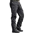 CRYSULLY Men's Tactical Pants Military Work Pants for Men Ripstop 9 Pockets Construction Trousers (No Belt)