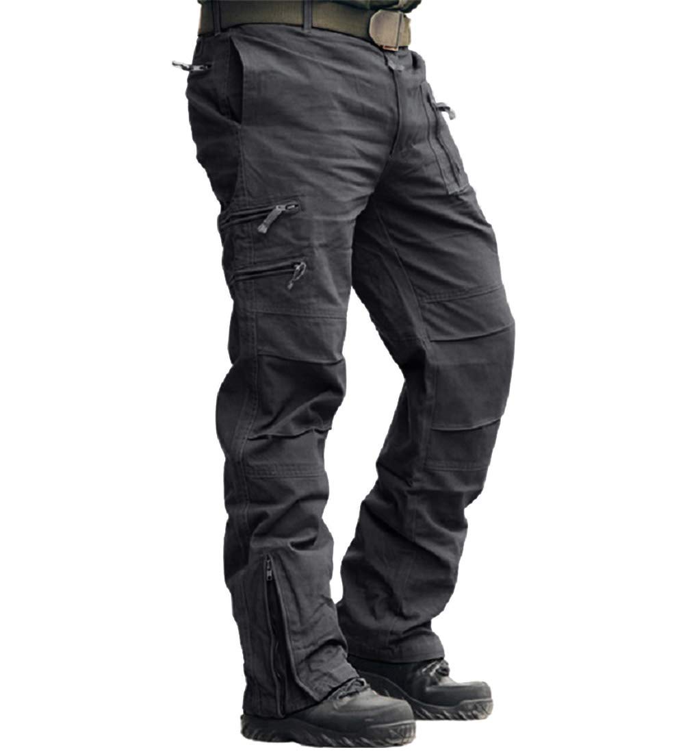 CRYSULLY Men's Military Casual Trousers Wild Cargo Pant