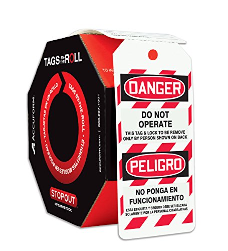 Accuform Signs TAR460 Tags By-The-Roll Spanish Bilingual Lockout Tags, Legend 