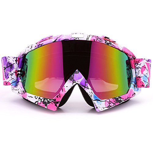 Bendable Windproof Eyewear Protective Glasses Ski Goggles, Zdatt Snow Skiing Snowboarding Motocross Anti-Fog Goggles Dustproof Scratch-Resistant Bendable Unisex Goggles