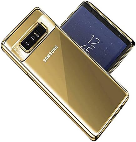 Galaxy Note 8 Case, Thin Soft TPU Crystal Clear Slim Anti Slip Case Transparent Back Protector Cover for Samsung Galaxy Note 8 (Gold)