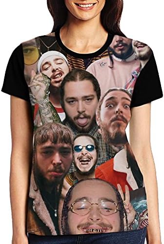 Womens 3D Digital Printed Post Malone Collage Short Sleeve T Shirts Tees