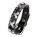 Polytree Women's Men's Punk Stylish Leather Bangle Alloy Wristband Cuff Bracelet Jewelry