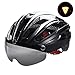 VICTGOAL Bike Helmet for Men Women with Safety Led Back Light Detachable Magnetic Goggles Visor Mountain & Road Bicycle Helmets Adjustable Adult Cycling Helmets