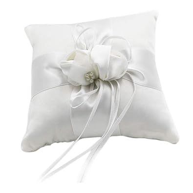 Flameer Ring Bearer Pillow White Wedding Ring Pillow Ring Bearer