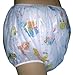 Baby Pants Blue Carousel Print Adult Pullon Plastic Pants - Extra Large