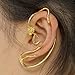 Womens Girls Gold Plated Belle Beauty and the Beast Enchanted Rose Floral Ear cuffs Earrings Jewelry Cosplay Party (Gold)