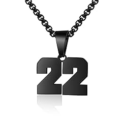 Number Necklace for Boy Black Athletes Number