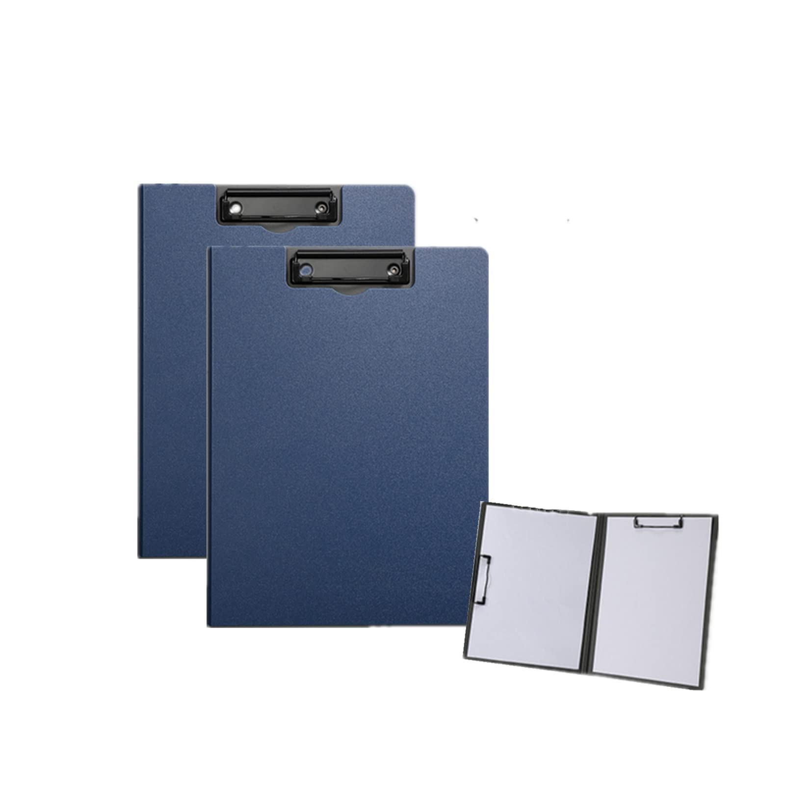 2 Pcs Folding Clipboard,Waterproof File Folder Clipboards,A4 or A3 Size File Cover Folder Writing Clipboards with Two Metal Clip,Support Horizontal and Vertical (Blue) — image 1