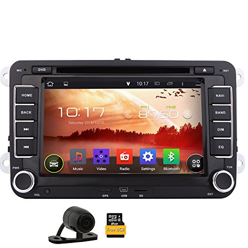 Double Din Car Stereo 7 inch Windows Head Unit for Jetta Golf Passat Support GPS Bluetooth Radio Receiver USB SD Subwoofer Car entertainment system+Free 8GB Card Reverse camera