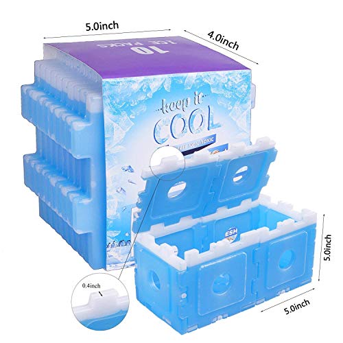 Ice Packs,Beyetori Cool Pack for Lunch Box,Freezer Packs for Lunch Bags and Coolers,Ice Pack Slim Reusable,Long-Lasting Freezer Ice Packs,Ice Packs-Great for Coolers,Ice Cube Blue (Blue, 10)