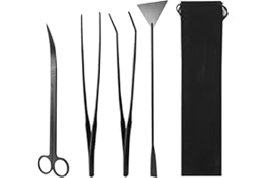 4 in 1 Aquarium Scissors, Tweezers, Spatula, Stainless Steel Aquascaping Tools Set - Fish Tank Accessories for Terrarium and 