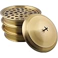 Communion Ware 3 Holy Wine Stainless Steel Serving Trays with A Cover (Colour - Gold) | Communion Tray Set for Church | Communion Supplies for Church | Communion Ware Set for Church