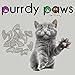 Purrdy Paws 40 Pack Soft Nail Caps for Cat Claws Silver Holographic Glitter Small