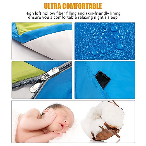 FUNDANGO-Lightweight-Sleeping-Bag-for-Adults-Camping-Warm-Weather-Sleeping-Bag554F13C-Envelope-Rectangular-Camping-Bag-Waterproof-for-Hiking-Backpacking-Travel-with-Compression-Bag-Portable