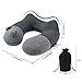 Travel Pillow Inflatable Neck U-Shape Pillow for Traveling and Airplane Support Head, Neck, with Storage Bag (Dark Gray)