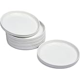 WishDeco Ceramic Appetizer Plates Set of 6, Small Dessert Plates 7 Inch | White Round Salad Plate, Porcelain Dinner Dishes for Cake, Waffle, Pasta, Microwave and Dishwasher Safe