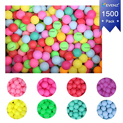 KEVENZ 1500-Pack Beer Ping Pong Balls，Assorted Color Plastic Game Table Tennis Ball - Thumbnail 4