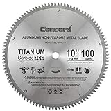 Concord Blades ACB1000T100HP 10-Inch 100 Teeth TCT Non-Ferrous Metal Saw Blade