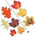 Luxbon 100pcs Artificial Autumn Fall Maple Leaves Multi Colors Great Autumn Table Scatters for Fall Weddings & Autumn Parties(8 Styles Mixed)