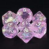 DND Dice Light Purple Transparent Dice with Color