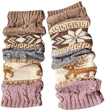 Pausseo Lady Winter Warm Leg Warmers Cable Knitted Crochet High Long Socks Leggings Knitting Crochet Soft Comfortable Skateboard Sweat Deodorant Anti-Slip Bed Sleep Skateboard Casual Stockings
