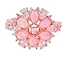 CiNily Opal Ring-14K Rose Gold Plated Pink Opal Cubic Zirconia CZ Ring Gemstone Ring for Women Size 5-12