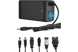 QOJH 54.6V 2A Hoverboard Charger for 48V Lithium Battery, Universal Fast Battery Charger with 7 Plugs for Jetson/Gotrax/Razor/Ninebot/Segway/Swagtron/Hiboy Electric Scooter, Electric Bicycle