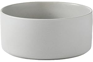 Welloyed 6'' Ceramic Dog Bowl - 30Oz Classic Dog Food Bowl Water Bowl for Small and Medium Dogs, Heavy Duty Non-Slip Dog Dish, Food Grade Stoneware Pet Bowl, Dishwasher & Microwave Safe, Grey