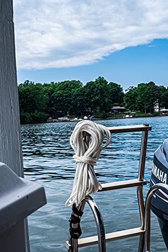 White Solid Braid Nylon Rope - 1/8" To 1/2" Diameter, 50-500 Ft Length, Weather & UV Resistant For Boating, Towing, DIY