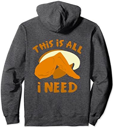 Unisex This is all I Need Chicken Wings Funny Foods Hoodie XL: Dark Heather
